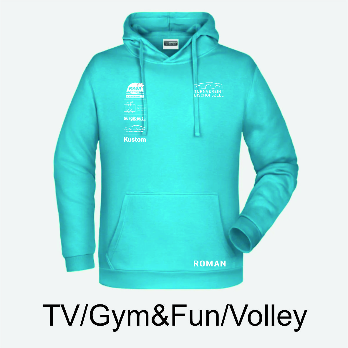 TVB Damen Kapuzen Sweater - turquoise