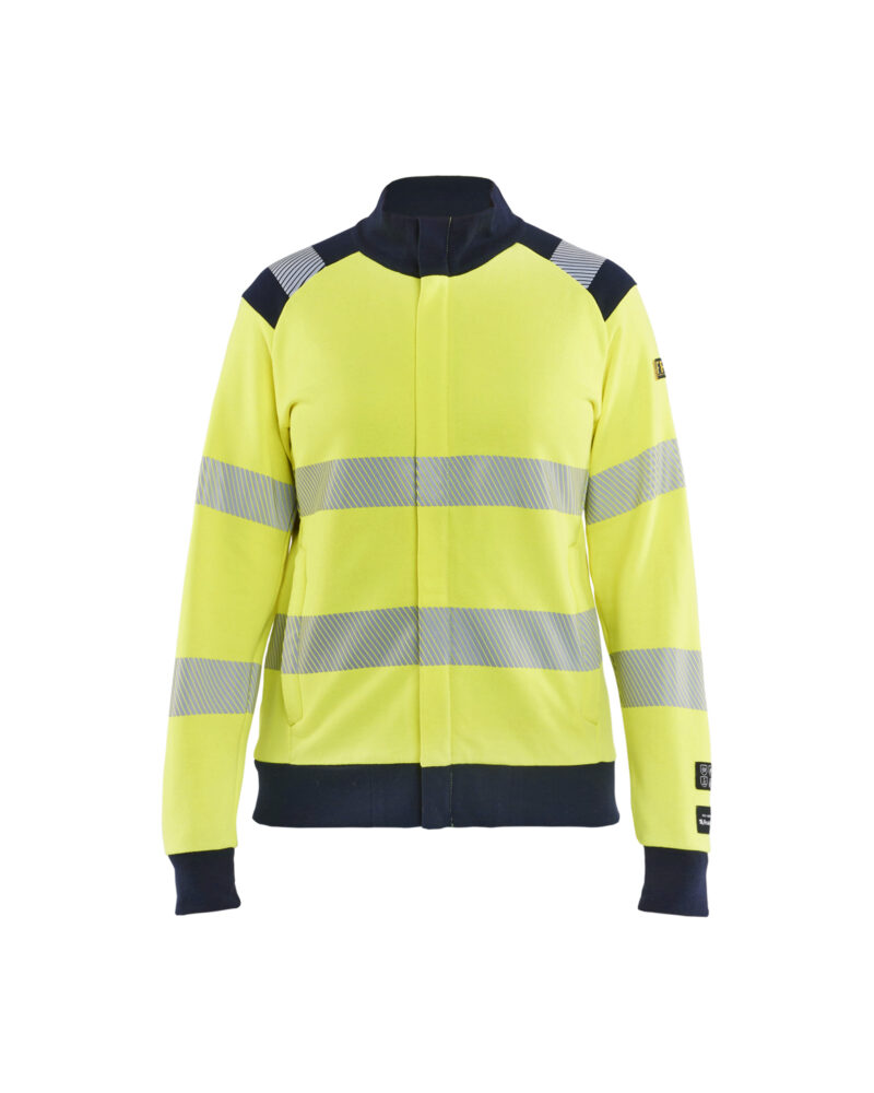 Damen Multinorm Sweatshirt High Vis mit Reissverschluss