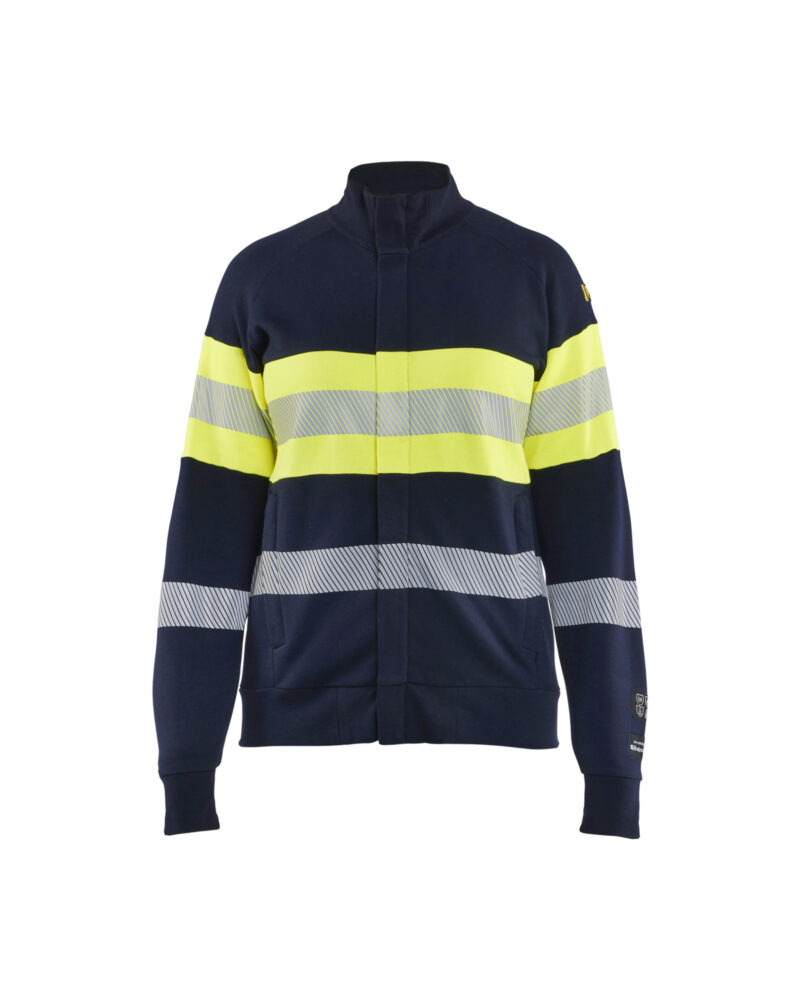 Damen Multinorm Sweatshirt High Vis mit Reissverschluss