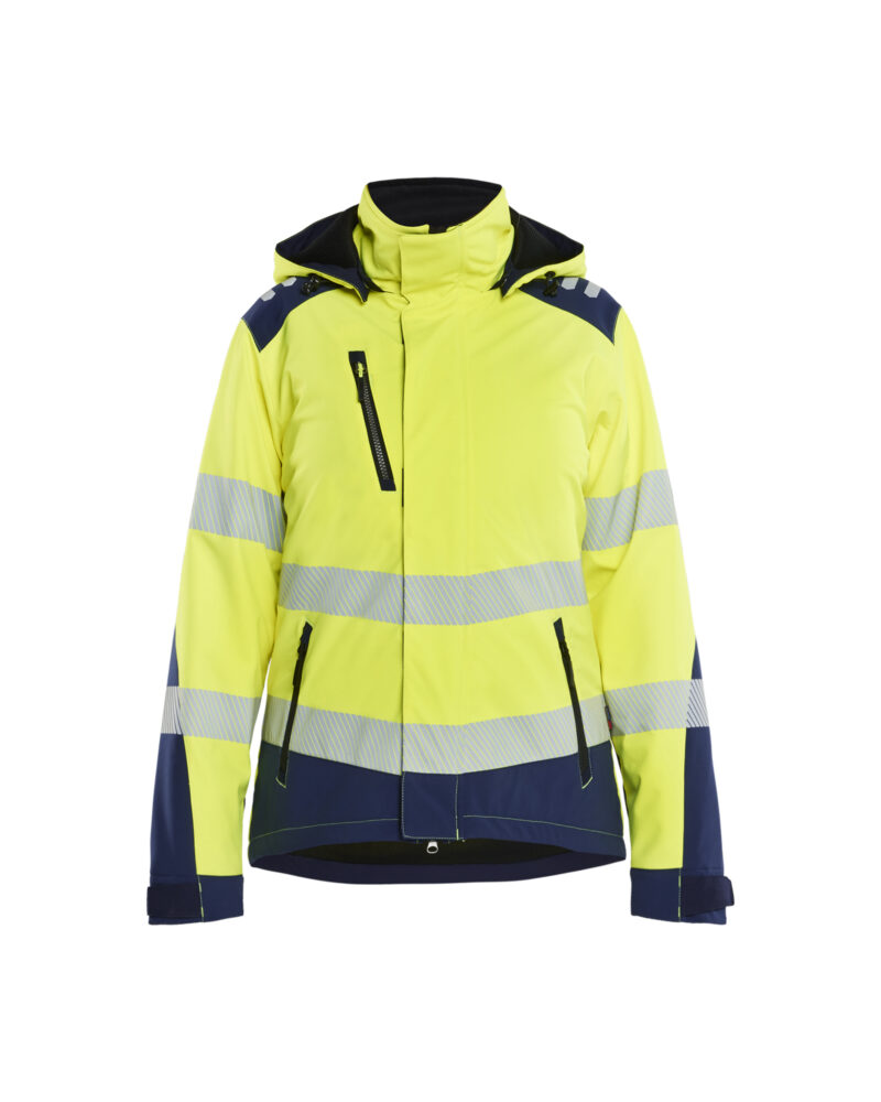 Leichte gefütterte Damen Softshell Winterjacke High Vis